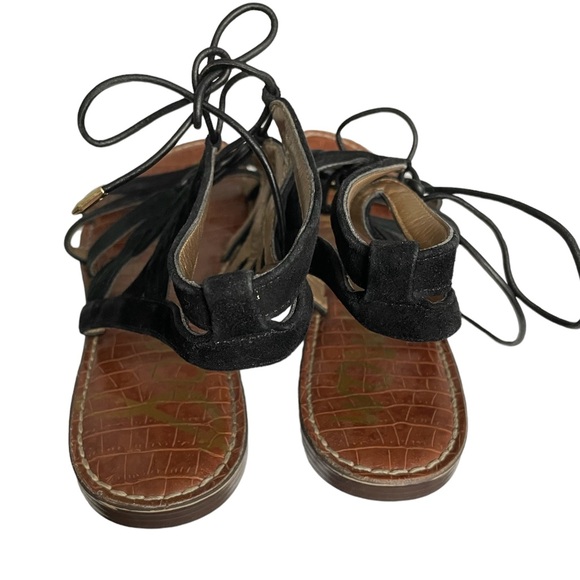 Sam Edelman Gladiator Black Suede Sandals EUC Size 11 - Picture 7 of 13